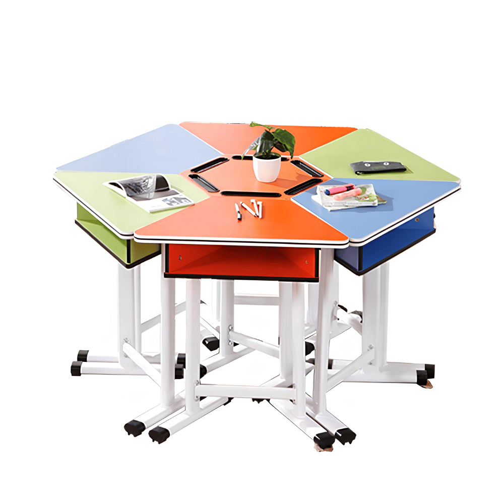 Stride Trapezoid Sector Student Desk and Chair Set