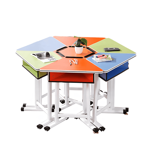 Stride Trapezoid Sector Student Desk and Chair Set