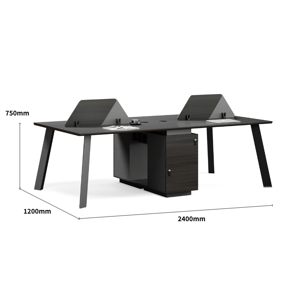 Summit Modern Office Desk with Storage Cabinet