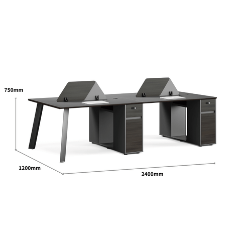 Summit Modern Office Desk with Storage Cabinet