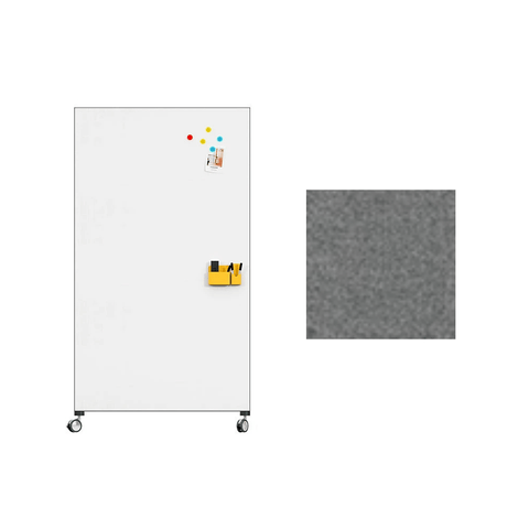 Surfer-B Mobile Dry-Erase Magnetic Whiteboard & Fabric Pinboard Notice Board
