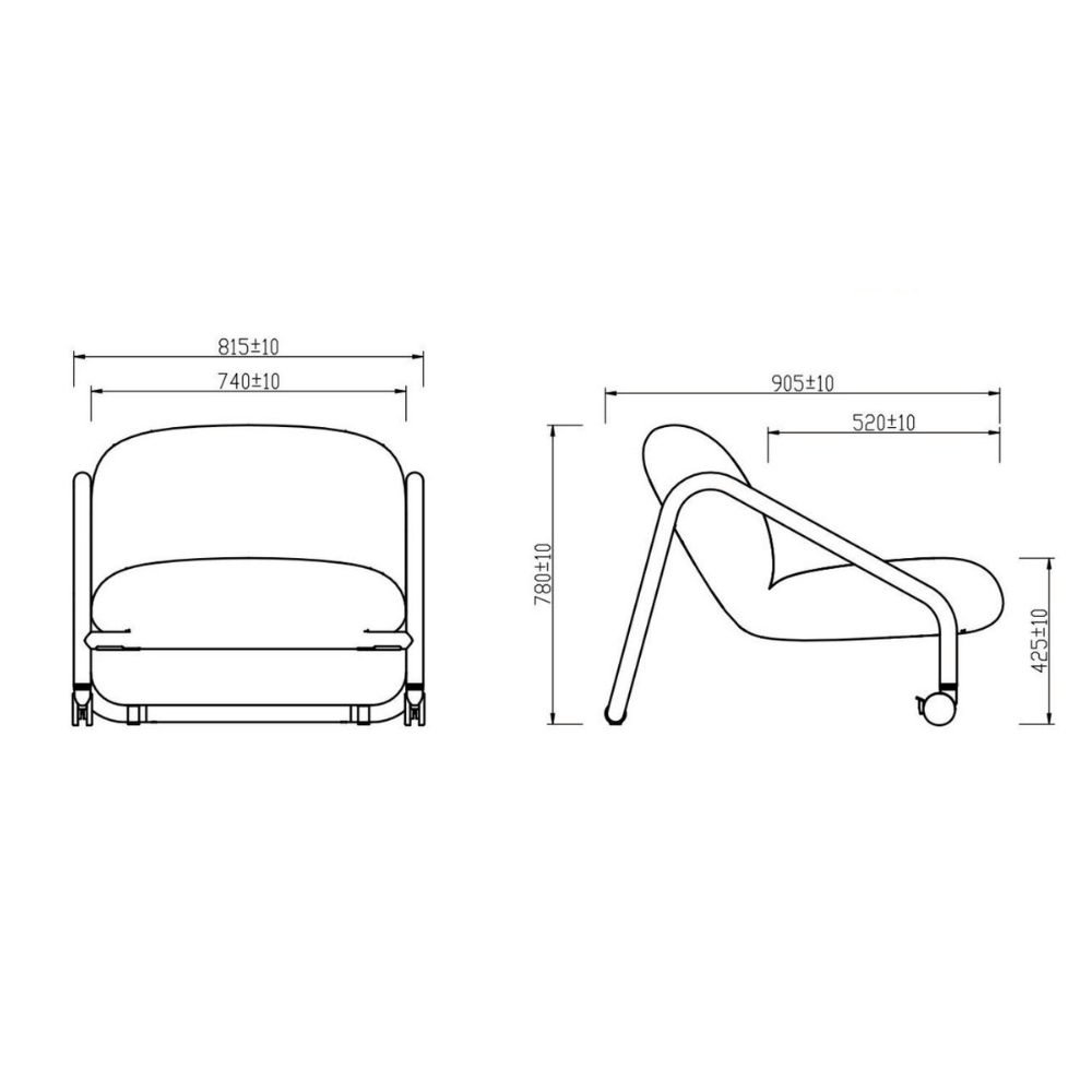 Surge Modern Fabric Office Mobile Sofa Armchair