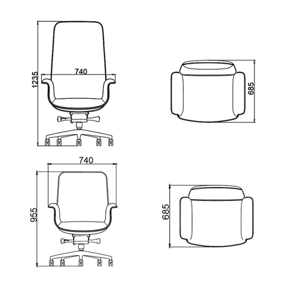 Swain-M Mid Back Office Leather Executive Chair