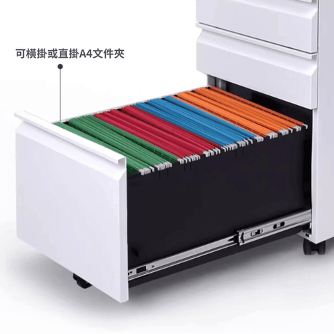 Swift-CB 3-Drawer Steel Open Shelf Mobile Caddy Side Cabinet