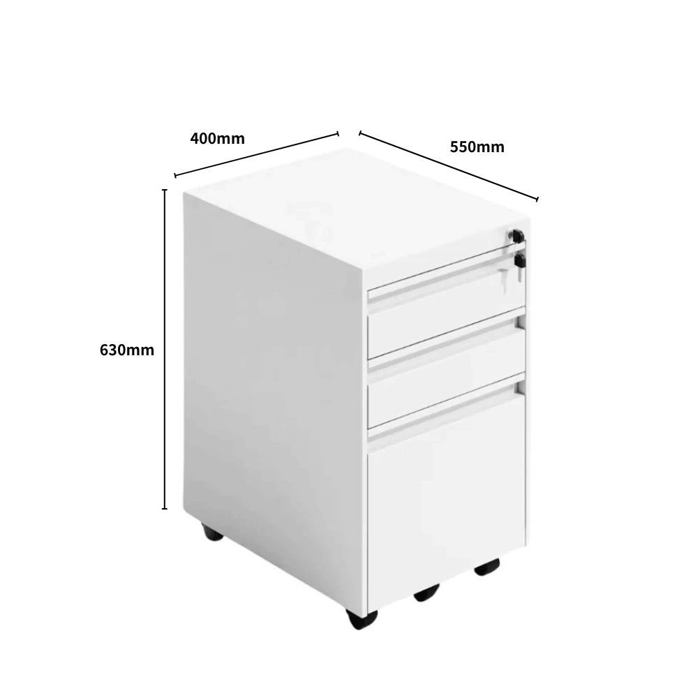 Swift 3-Drawer Steel Mobile Pedestal Cabinet