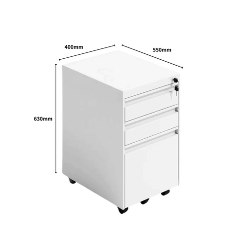 Swift 3-Drawer Steel Mobile Pedestal Cabinet