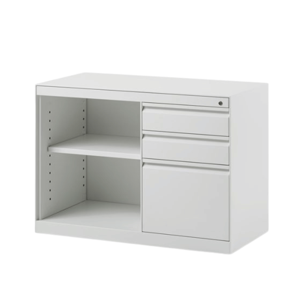 Swift-CB 3-Drawer Steel Open Shelf Mobile Caddy Side Cabinet