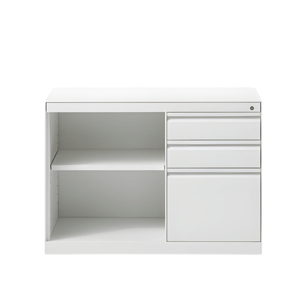 Swift-CB 3-Drawer Steel Open Shelf Mobile Caddy Side Cabinet