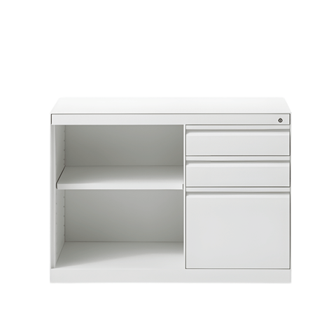 Swift-CB 3-Drawer Steel Open Shelf Mobile Caddy Side Cabinet