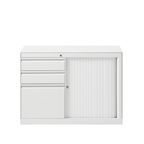 Swift-CB 3-Drawer Steel Tambour Door Mobile Caddy Side Cabinet