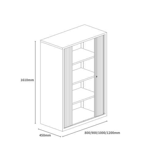 Swift-CE Double Tambour Door Steel Filing Cabinet