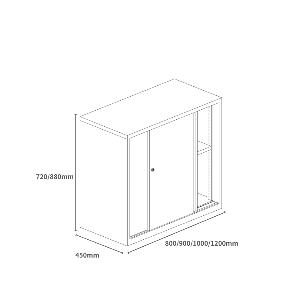 Swift-CS Double Sliding Door Steel Filing Cabinet