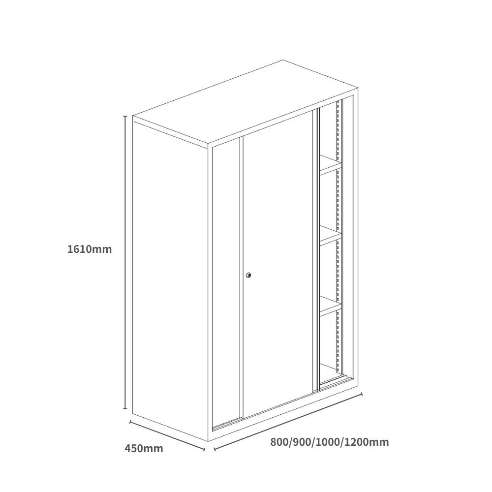 Swift-CS Double Sliding Door Steel Filing Cabinet