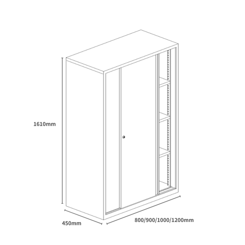 Swift-CS Double Sliding Door Steel Filing Cabinet