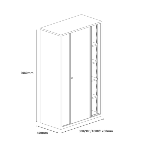 Swift-CS Double Sliding Door Steel Filing Cabinet