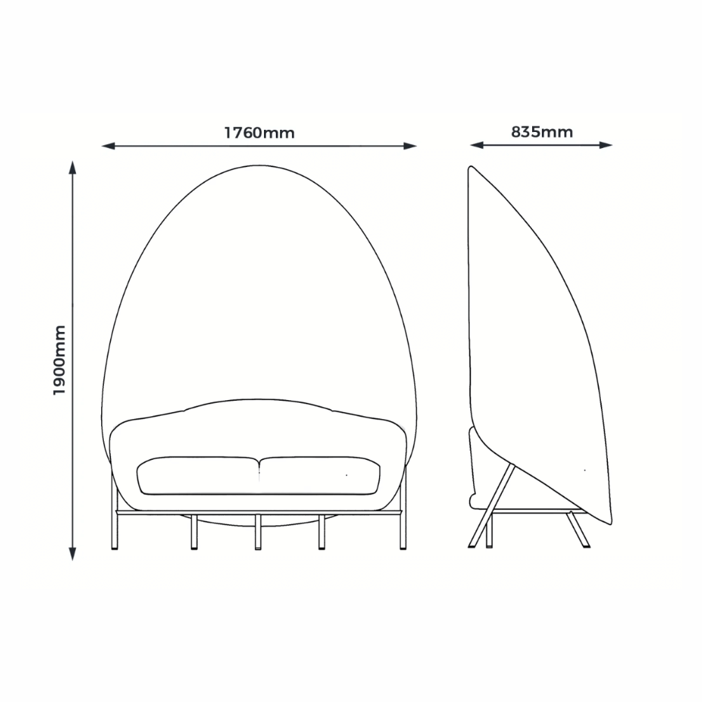 Sydney Single Seater Acoustic High Back Sofa Pod