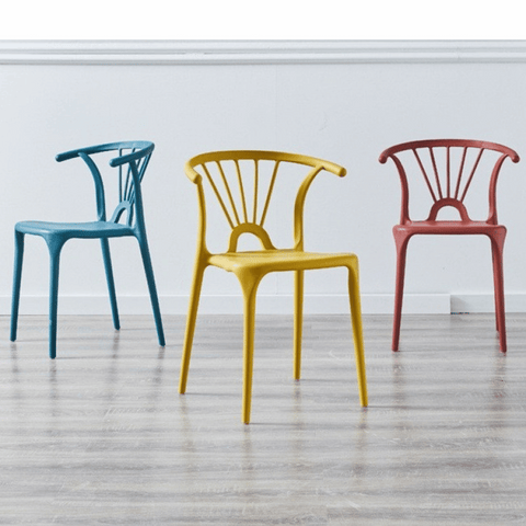 TaiXi Modern Slat Back Stackable Plastic Side Chair