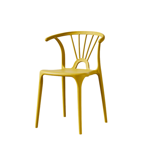 TaiXi Modern Slat Back Stackable Plastic Side Chair