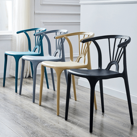 TaiXi Modern Slat Back Stackable Plastic Side Chair