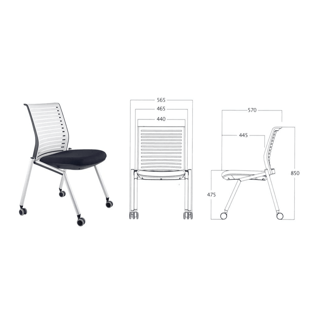 Tec-A Stackable Training Chair With Wheels - Gavisco Office Furniture