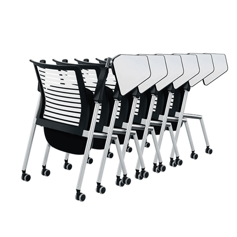 Tec-B Stackable Training Chair With Wheels and Armrest - Gavisco Office Furniture