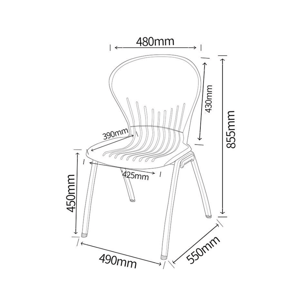 Tempo-B Modular Metal Frame Plastic Stackable Chair