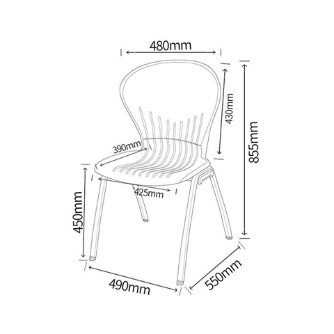 Tempo-B Modular Metal Frame Plastic Stackable Chair
