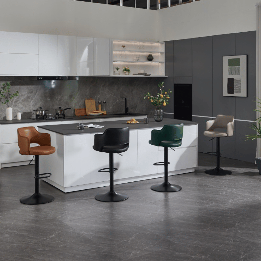 Thorne Modern Leather Adjustable Swivel Barstool