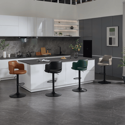 Thorne Modern Leather Adjustable Swivel Barstool