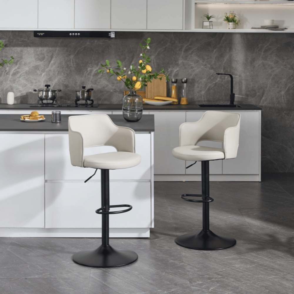 Thorne Modern Leather Adjustable Swivel Barstool