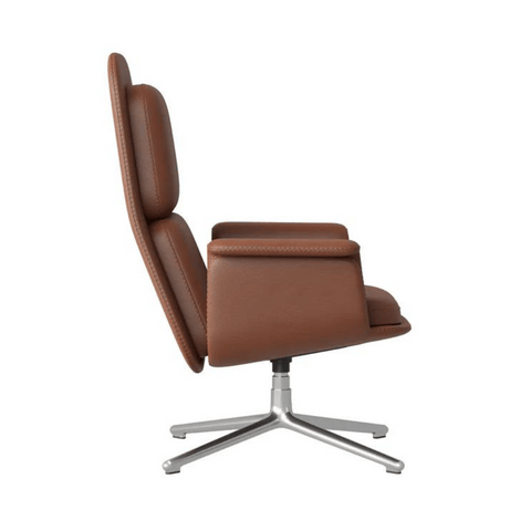 Toast Classic Leather Office Lounge Leisure Armchair with Ottoman - Gavisco Office Furniture