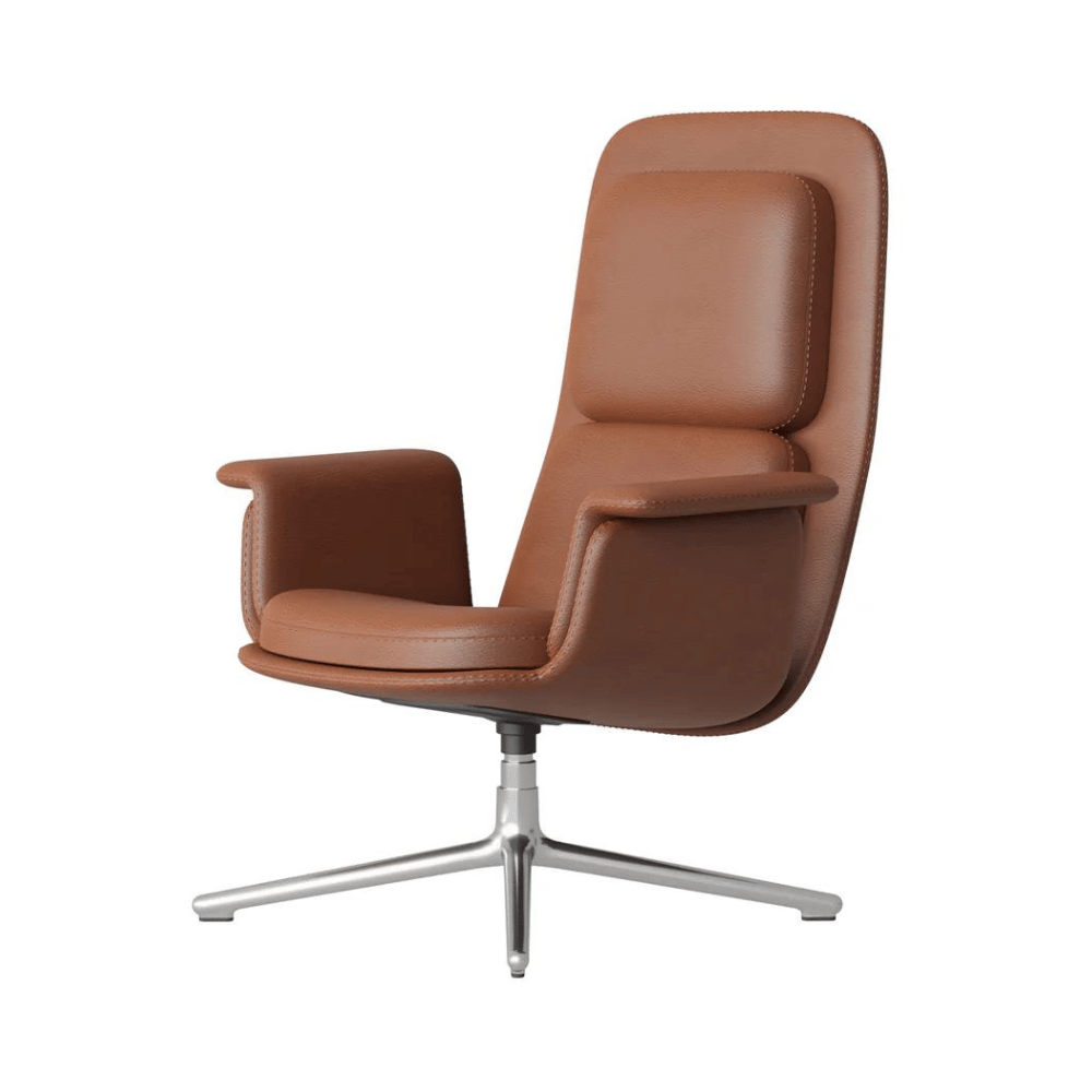 Toast Classic Leather Office Lounge Leisure Armchair with Ottoman - Gavisco Office Furniture