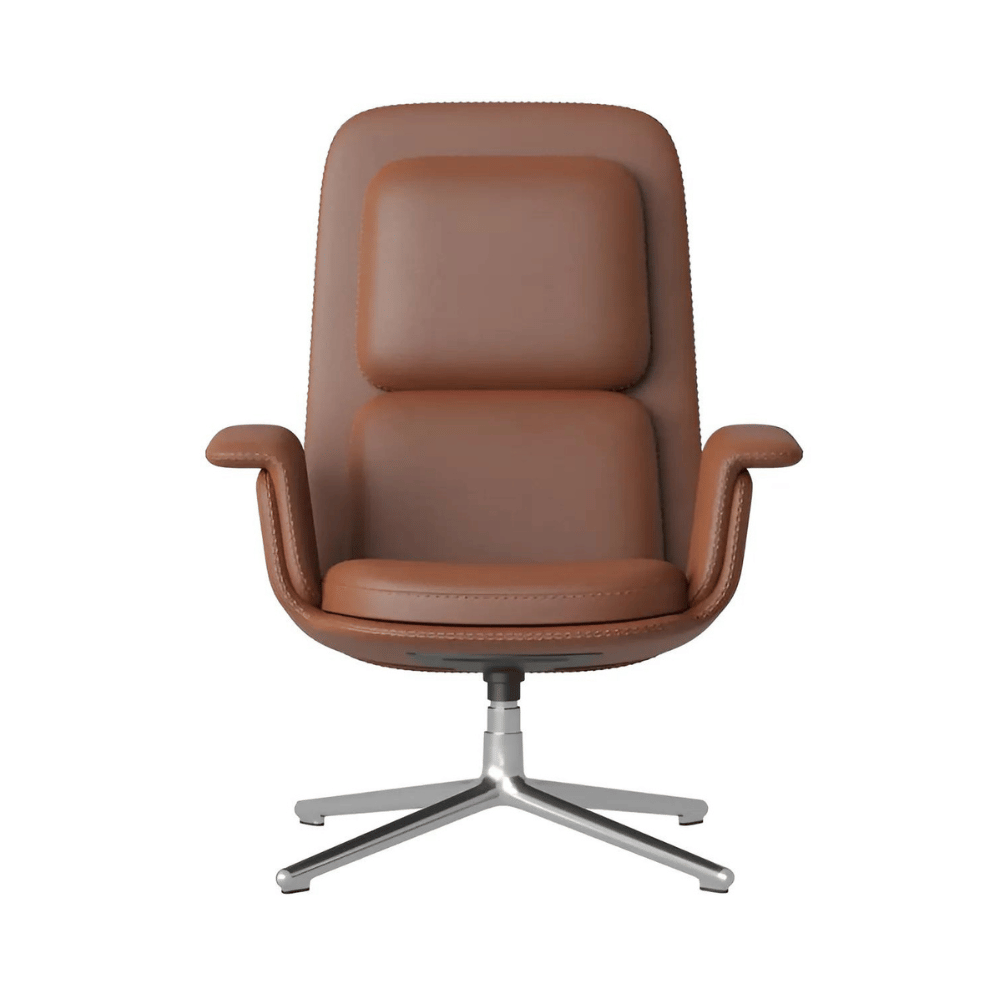 Toast Classic Leather Office Lounge Leisure Armchair with Ottoman - Gavisco Office Furniture