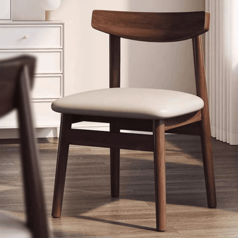 Tory Modern Wooden Leather Upholstered Dining Chair