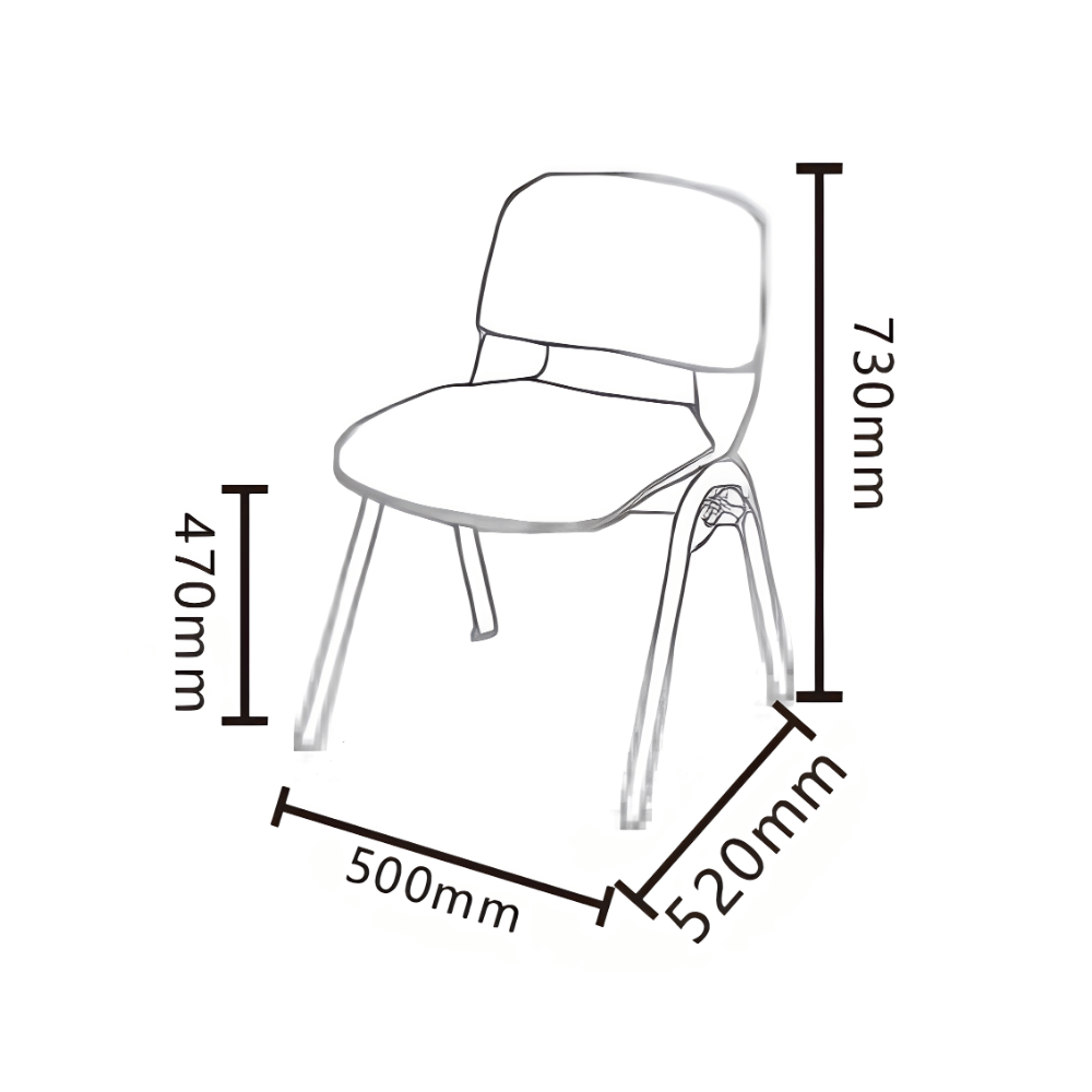 Tosca-B Padded Stackable Visitor Chair with Writing Board