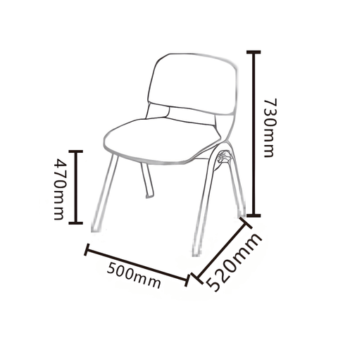 Tosca-B Padded Stackable Visitor Chair with Writing Board