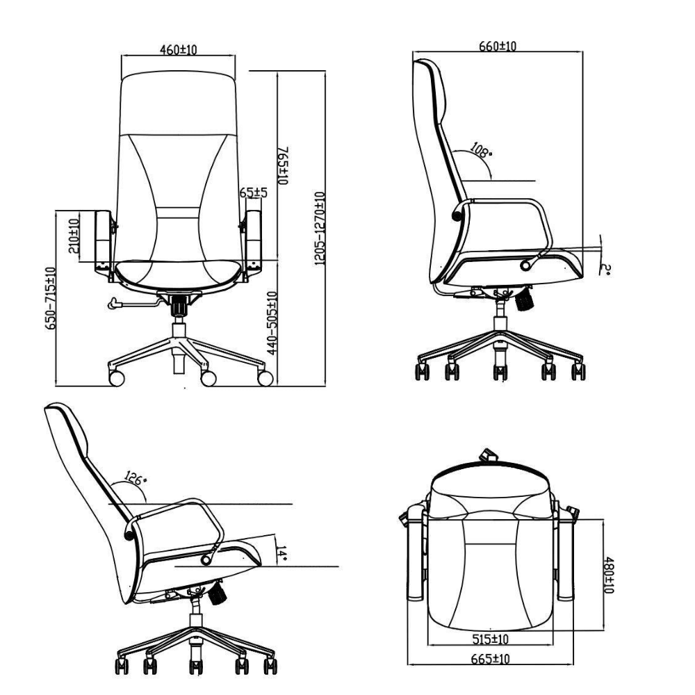 Treasure High Back Office Leather Executive Chair