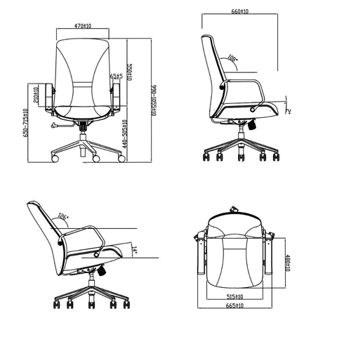 Treasure-M Mid Back Office Leather Conference Chair
