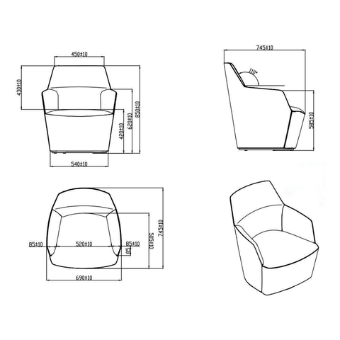 Tulip-D Modern Office Swivel Lounge Barrel Armchair
