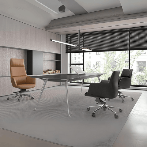 Tulip-V Mid Back Genuine Leather Visitor Meeting Cantilever Chair - Gavisco Office Furniture