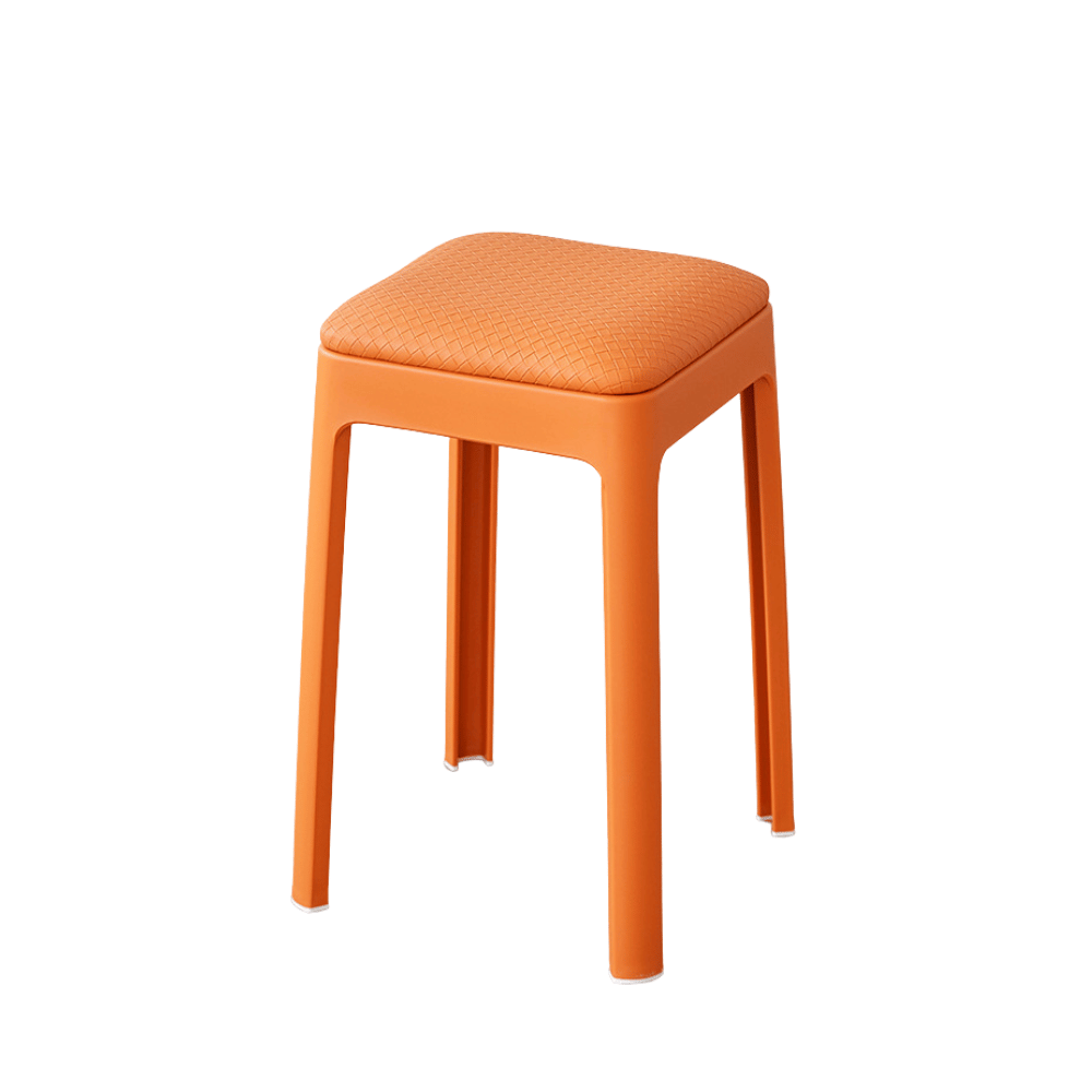 Tumber Modern Cushion Padded Stackable Plastic Stool