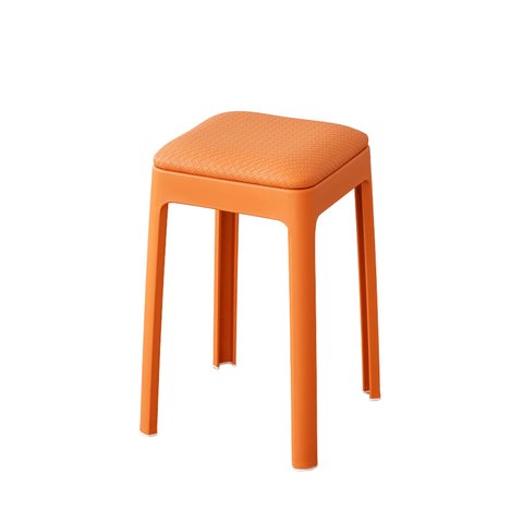 Tumber Modern Cushion Padded Stackable Plastic Stool