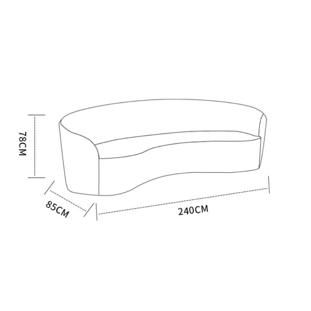 Turner Modern Fabric Small Curved Lounge Sofa