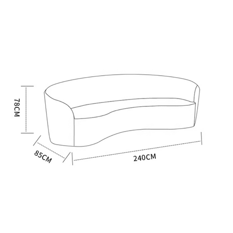 Turner Modern Fabric Small Curved Lounge Sofa