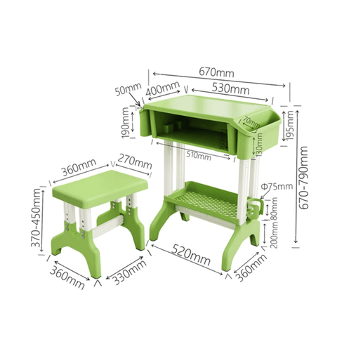 Twig Adjustable Student Desk and Chair Set