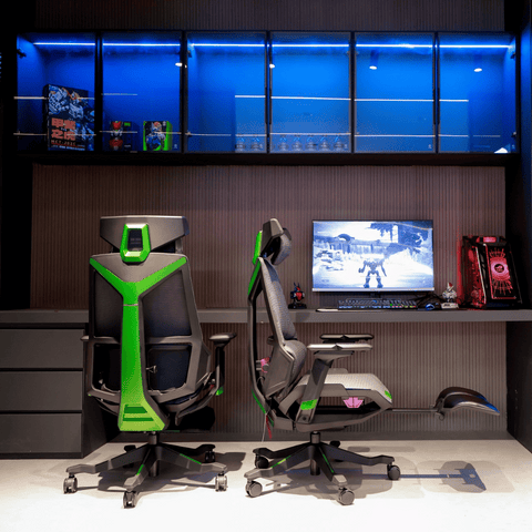 Type-Zero Cockpit Full Mesh Ergonomic Office Gaming Chair with Footrest - Gavisco Office Furniture