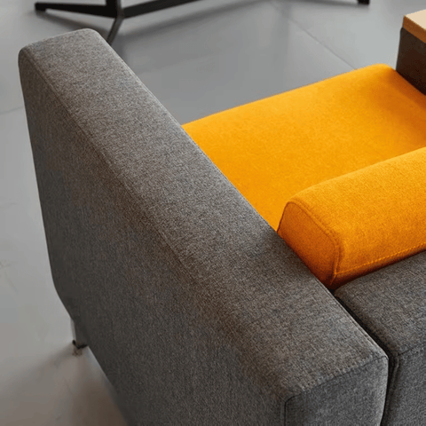 United Three Seater Reception Sofa with Side Table and Power Outlets