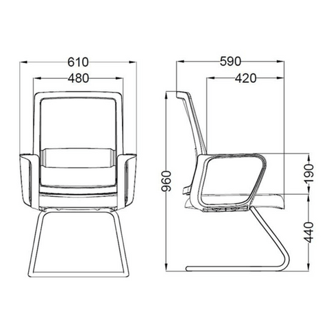 Urban-V Mid Back Visitor Meeting Cantilever Office Chair - Gavisco Office Furniture