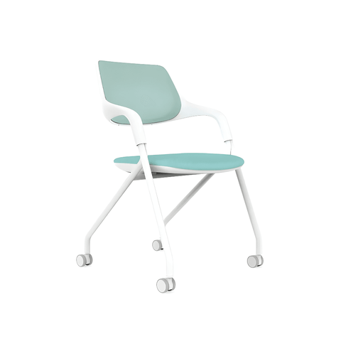 Vela-A Stackable Training Chair With Wheels - Gavisco Office Furniture