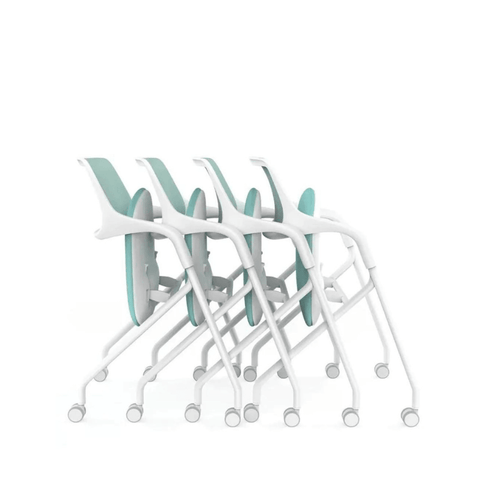 Vela-A Stackable Training Chair With Wheels - Gavisco Office Furniture